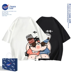 NASA Áo đôi nam nữ unisex 2024 Phong cách mới，Áo đôi thun cộc tay