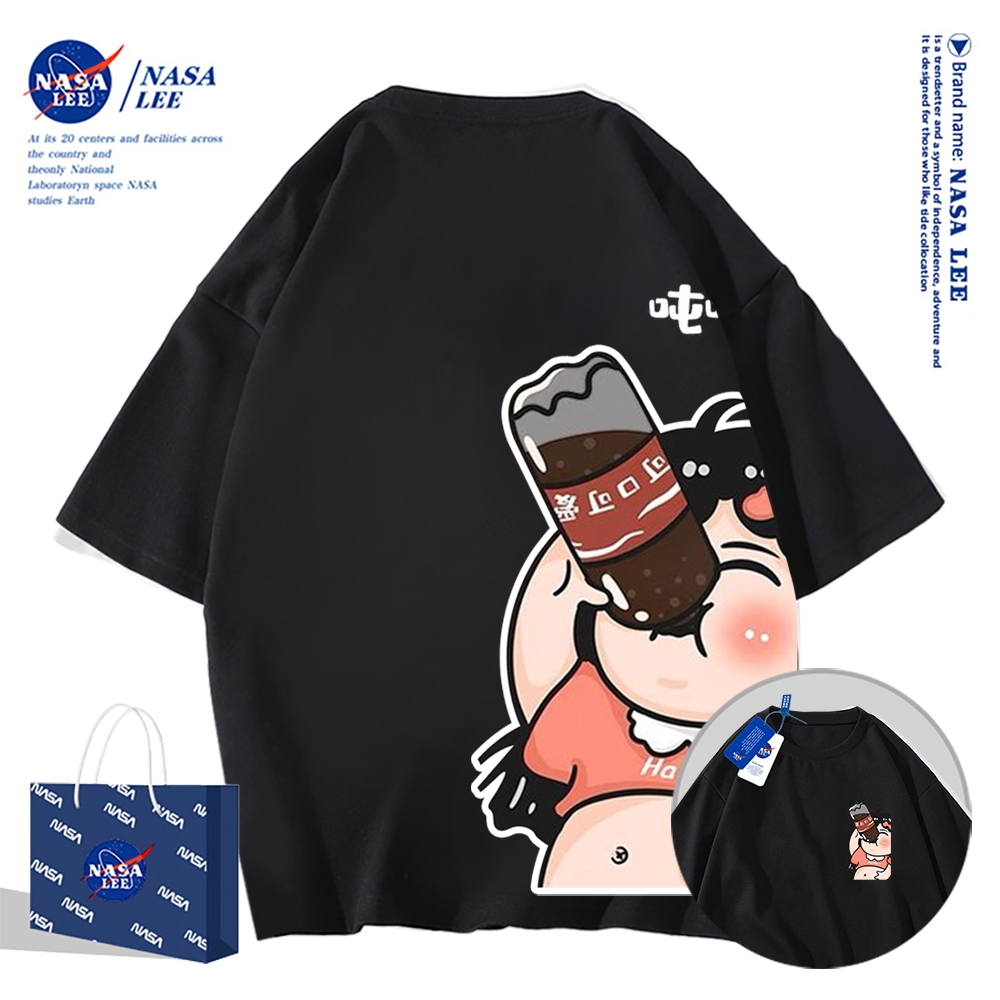 NASA Áo đôi nam nữ unisex 2024 Phong cách mới，Áo đôi thun cộc tay