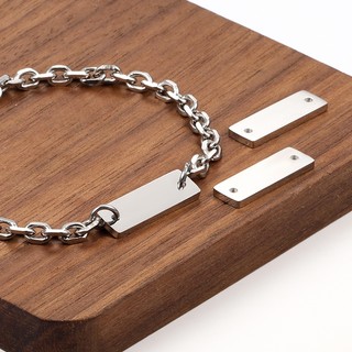 Đánh Bóng Thép Không Gỉ Đôi Lỗ Treo Vuông Mặt Dây Chuyền Trang Sức Phụ Kiện diy Vòng Cổ Vòng Tay Quyến Rũ