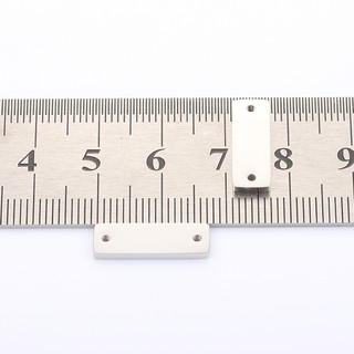 Đánh Bóng Thép Không Gỉ Đôi Lỗ Treo Vuông Mặt Dây Chuyền Trang Sức Phụ Kiện diy Vòng Cổ Vòng Tay Quyến Rũ