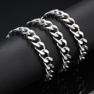 Dây chuyền mài bốn mặt bằng thép không gỉ 10mm Dây chuyền dày tự làm Trang sức Cuba Dây chuyền vòng cổ Phụ kiện vòng tay
