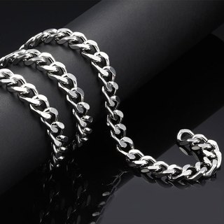 Dây chuyền mài bốn mặt bằng thép không gỉ 10mm Dây chuyền dày tự làm Trang sức Cuba Dây chuyền vòng cổ Phụ kiện vòng tay