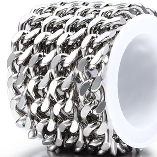 Dây chuyền mài bốn mặt bằng thép không gỉ 10mm Dây chuyền dày tự làm Trang sức Cuba Dây chuyền vòng cổ Phụ kiện vòng tay