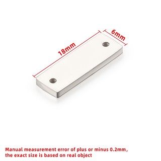 Đánh Bóng Thép Không Gỉ Đôi Lỗ Treo Vuông Mặt Dây Chuyền Trang Sức Phụ Kiện diy Vòng Cổ Vòng Tay Quyến Rũ