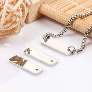 Đánh Bóng Thép Không Gỉ Đôi Lỗ Treo Vuông Mặt Dây Chuyền Trang Sức Phụ Kiện diy Vòng Cổ Vòng Tay Quyến Rũ