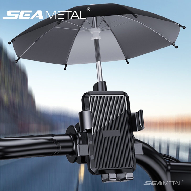Giá đỡ điện thoại xe máy SEAMETAL Gương chiếu hậu gắn 360° Giá đỡ điện thoại xe đạp xoay có ô