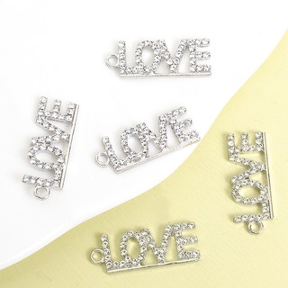 10 Chiếc Sáng Bóng Kim Cương Giả Kẻ Sọc Rỗng Chữ Tình Yêu Quyến Rũ Cho DIY Đơn Giản Và Đa Năng Vòng Cổ Bông Tai Móc Khóa Trang Sức Thời Trang Làm Mặt Dây Hợp Kim Quà Tặng Ngày Lễ Tình Nhân Hoàn Hảo