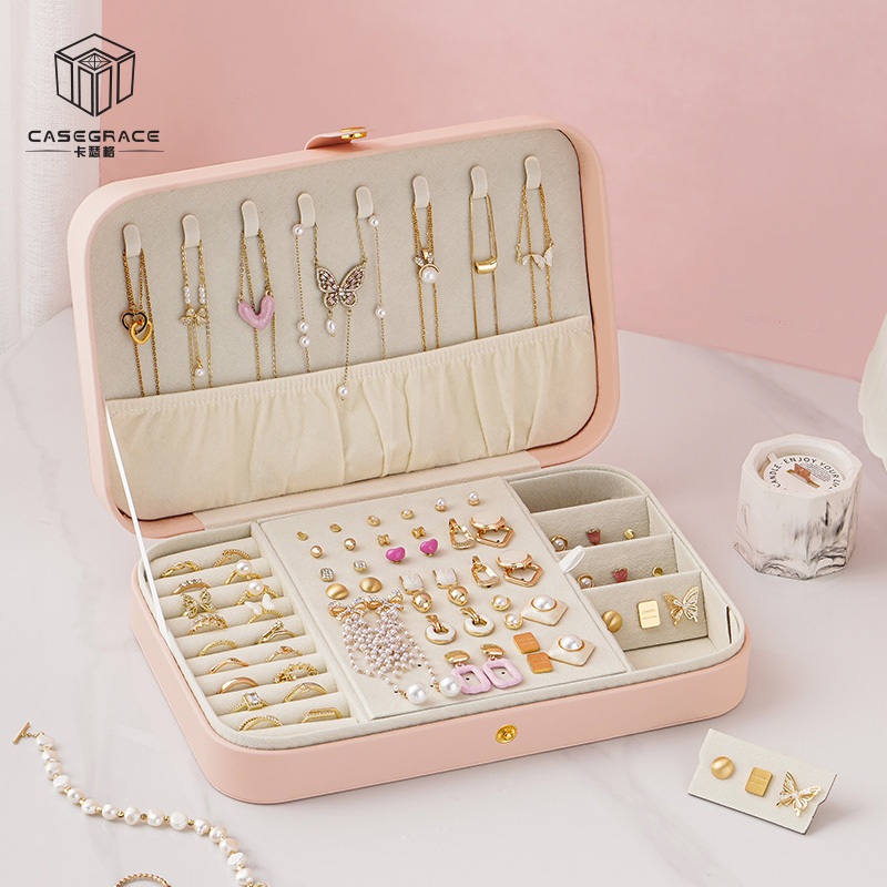 Casegrace Hộp Trang Sức Người Tổ Chức Cho Di Động Bông Tai Vòng Cổ Nhẫn Đồng Hồ Trang Sức Hộp Bảo Quản Đám Cưới Hộp Quà Tặng