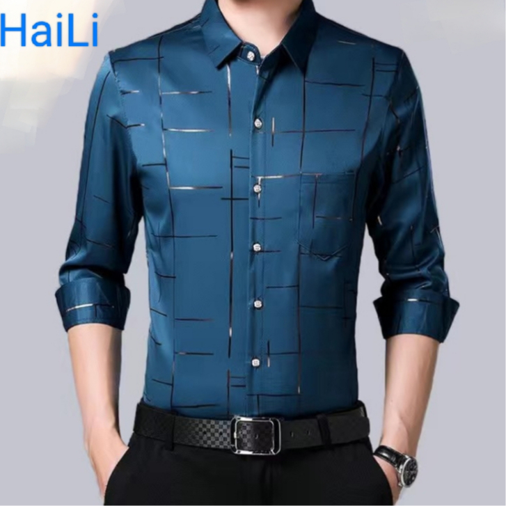 Áo Sơ Mi Nam Thời Trang Tay Dài Sọc Áo Sơ Mi Công Sở Áo Sơ Mi In Hình Chính Thức