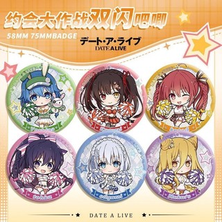 58mm Ngày Một Sống Yoshino Yatogami Tohka Tokisaki Kurumi Tinplate Kim Loại Huy Hiệu Pin Trâm Anime Ngoại Vi Sưu Tập Quà Tặng