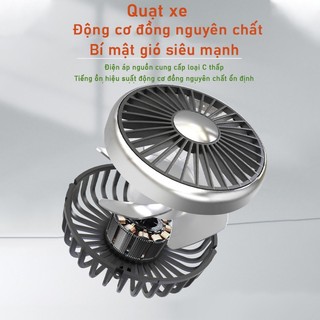 quạt trên xe ô tô SEAMETAL Quạt ô tô hai đầu di động Xoay 360 độ Quạt làm mát không khí tự động 3 tốc độ có thể điều chỉnh