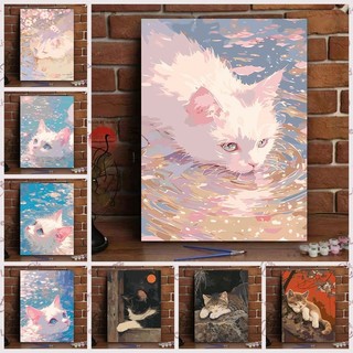 MOZI✨30 * 40cm / 40 * 50cm Số Mèo tranh tô màu theo số tranh số hóa tranh sơn dầu số hoá Tranh Sơn Dầu Tự Làm Tô Màu Tranh Số Tranh Làm Đầy Tranh Tay Phong Cách Chữa Bệnh Tranh Trang Trí Siêu Dễ Thương Giá Trị Cao Cấp Đơn Giản Dễ Thương Tranh Cao Cấp