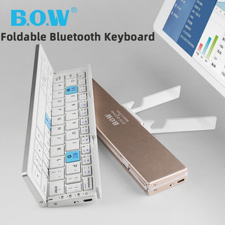 Bàn phím không dây gập BOW nhôm có chân đế cho điện thoại, sạc Bluetooth