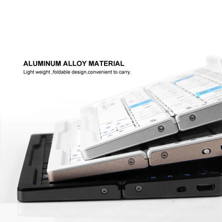 Bàn phím không dây gập BOW nhôm có chân đế cho điện thoại, sạc Bluetooth