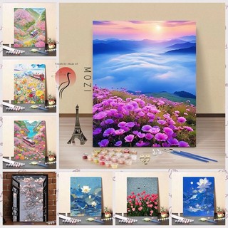 MOZI✨30 * 40cm / 40 * 50cm tranh tô màu theo số tranh số hóa tranh sơn dầu số hoá bộ tô màu theo sốSen Pond Số Đêm Tranh Sơn Dầu Tự Làm Tranh Handmade Tô Màu Tranh Số Tranh Làm Đầy Tranh Chữa Bệnh Giải Nén Phòng Khách Giá Trị Cao Quà Tặng Sinh Nh