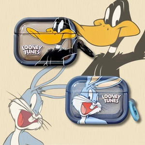 Bugs Bunny và Duffy Duck cho AirPodsPro3 Vỏ bảo vệ tai nghe TPU Phong cách mới cho Vỏ bảo vệ tai nghe AirPods4 Pro2 Tương thích với Vỏ AirPodsPro Vỏ AirPods2gen