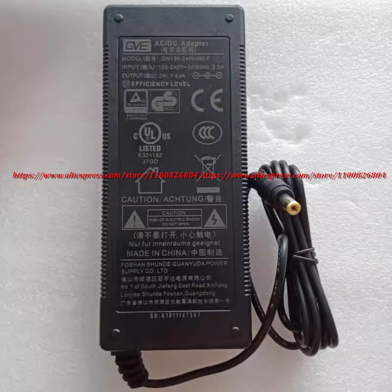 GVE GM130-2400500-F GM120-2400500-F 24V 5A 5.5 * 2.5mm AC / DC Adapter Sạc 120W Máy Lọc Nước / Máy Tính Tiền Điện