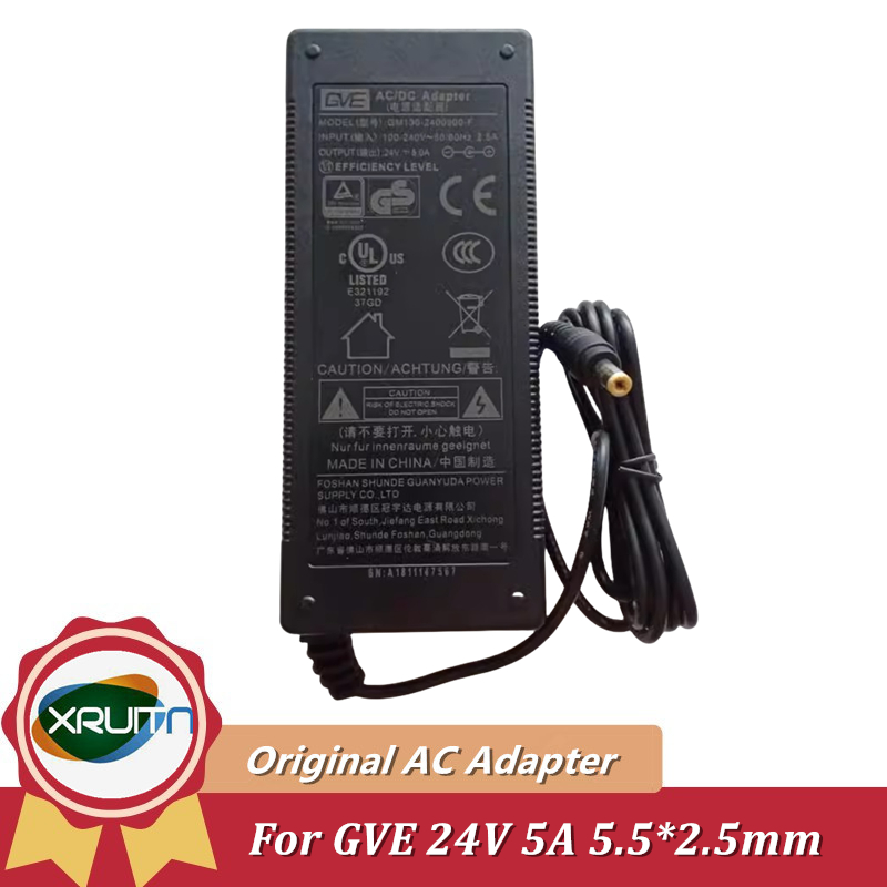 GVE GM130-2400500-F GM120-2400500-F 24V 5A 5.5 * 2.5mm AC / DC Adapter Sạc 120W Máy Lọc Nước / Máy Tính Tiền Điện