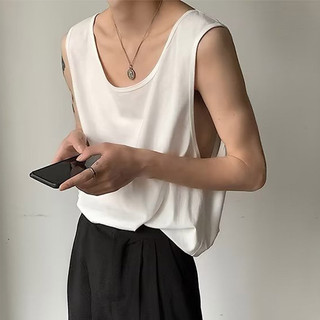 Áo vest nam ESEA thanh niên Mỹ không tay mùa hè mới dáng rộng áo vest trắng thông thường