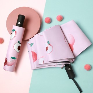 Dù che nắng tám xương bằng nhựa vinyl lưới gấp tự động che nắng cho cả mưa và nắng umbrella【Chiosala12】