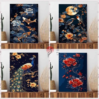 MOZI✨30 * 40cm / 40 * 50cm tranh tô màu theo số tranh số hóa tranh sơn dầu số hoá Tranh sơn dầu kỹ thuật số tự làm Tranh làm đầy tay có giá trị cao Tranh tô màu vẽ tay Tranh trang trí Tranh phòng khách