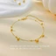 Lắc chân titan nữ không gỉ mạ vàng 18k thiết kế nhiều bi tròn dễ thương phong cách thời trang hàn quốc