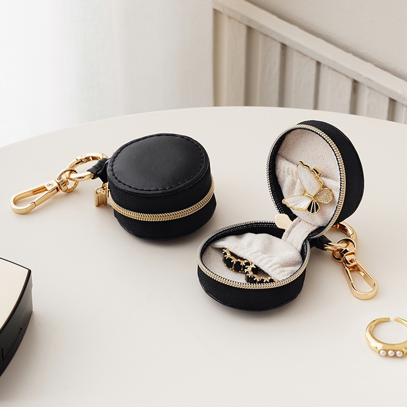 Casegrace Mini Di Động Tròn Trang Sức Hộp Bảo Quản Trang Sức Túi Cho Bông Tai Vòng Cổ Nhẫn Trang Sức Tổ Chức Khay
