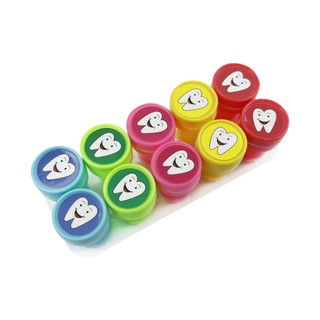 10 Cái / hộp Nhiều Màu Sắc Flash Tem Tự Mực Cao Su Dễ Thương Tem Nha Khoa Phòng Khám Học Sinh Phần Thưởng Quà Tặng Giáng Sinh