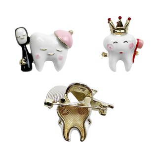 1 Chiếc Dễ Thương Men Răng Thổ Cẩm Pin Sáng Tạo Ngộ nghĩnh Nha Khoa Nha Sĩ Trang Sức Ve Áo Ba Lô Mũ Trang Trí Huy Hiệu Cho Nữ Cô Gái