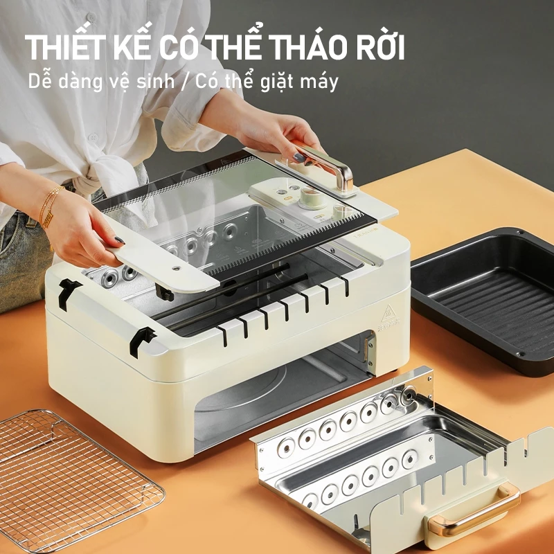 TJean Bếp Nướng Điện Không Khói bếp nướng điện cao cấp đa năng gia đình