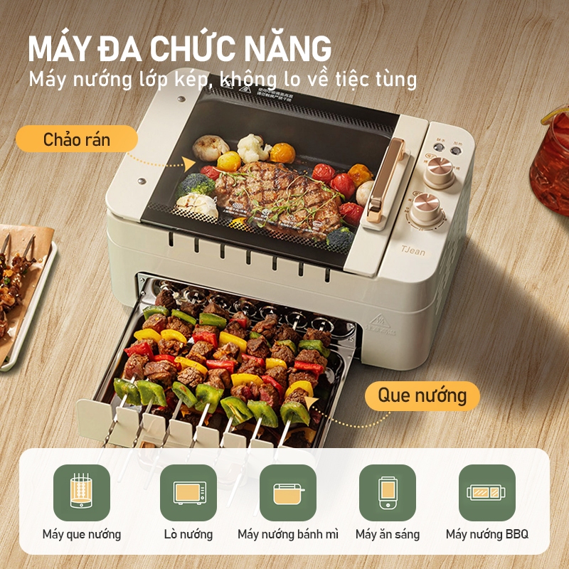 TJean Bếp Nướng Điện Không Khói bếp nướng điện cao cấp đa năng gia đình