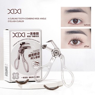 Xixi Máy uốn mi góc rộng Dụng cụ trang điểm Lược mềm Miếng đệm cao su uốn cong tự nhiên Kéo dài lông mi lâu trôi Không thu gọn Máy uốn mi NO.GJ-156