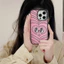 Ốp điện thoại hình thỏ màu hồng hình trái tim dễ thương cho iphone 16 Pro Max 15 Pro Max 15 Plus 14 Pro Max 14Plus i14 13 Pro Max i11 i13 13pro 12 Pro Max Vỏ bảo vệ Acrylic