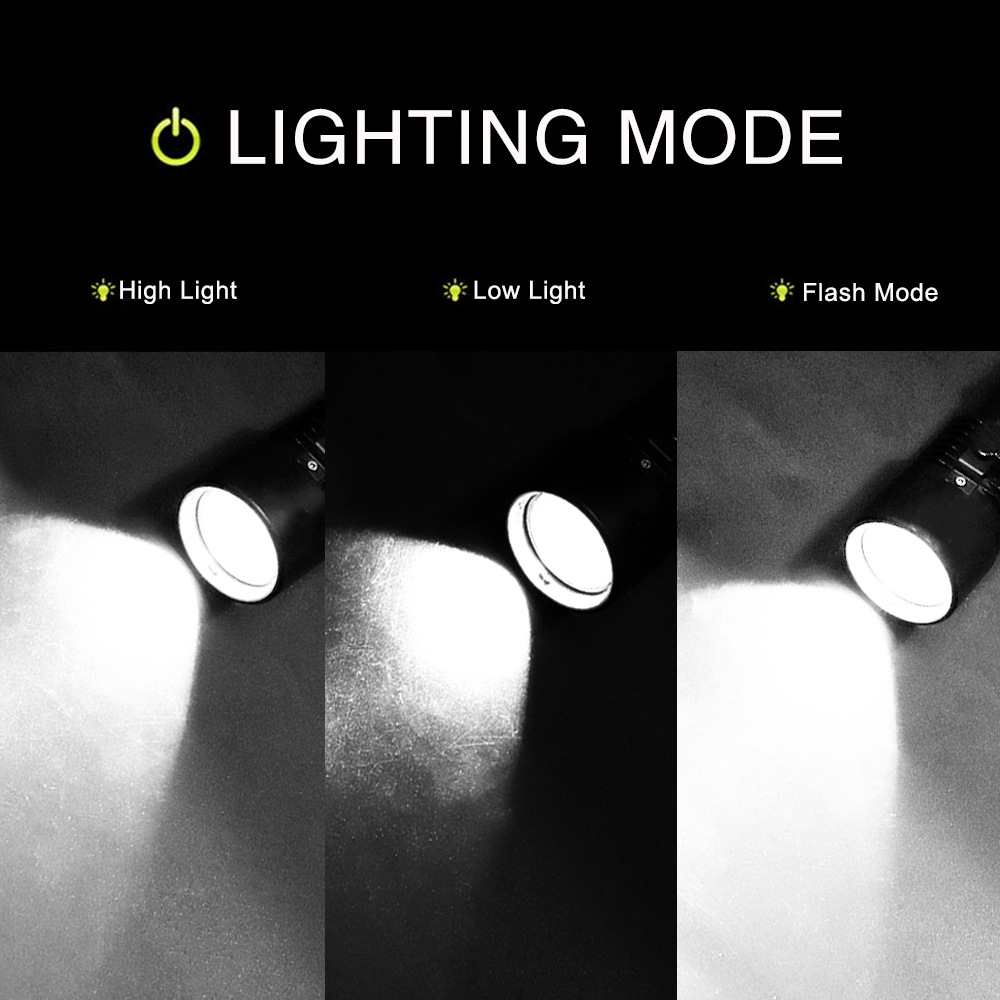 Đèn pin lặn chuyên nghiệp LED, chống nước IPX8, dùng cho lặn biển sâu 800m