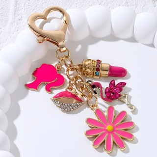 Đẹp Hoa Hồng Đỏ Túi Trái Tim Miệng Men Móc Khóa Hoạt Hình Dễ Thương Quà Tặng Cho Nữ Cô Gái Handmade Trang Trí Bộ Trang Sức