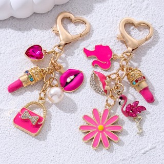 Đẹp Hoa Hồng Đỏ Túi Trái Tim Miệng Men Móc Khóa Hoạt Hình Dễ Thương Quà Tặng Cho Nữ Cô Gái Handmade Trang Trí Bộ Trang Sức