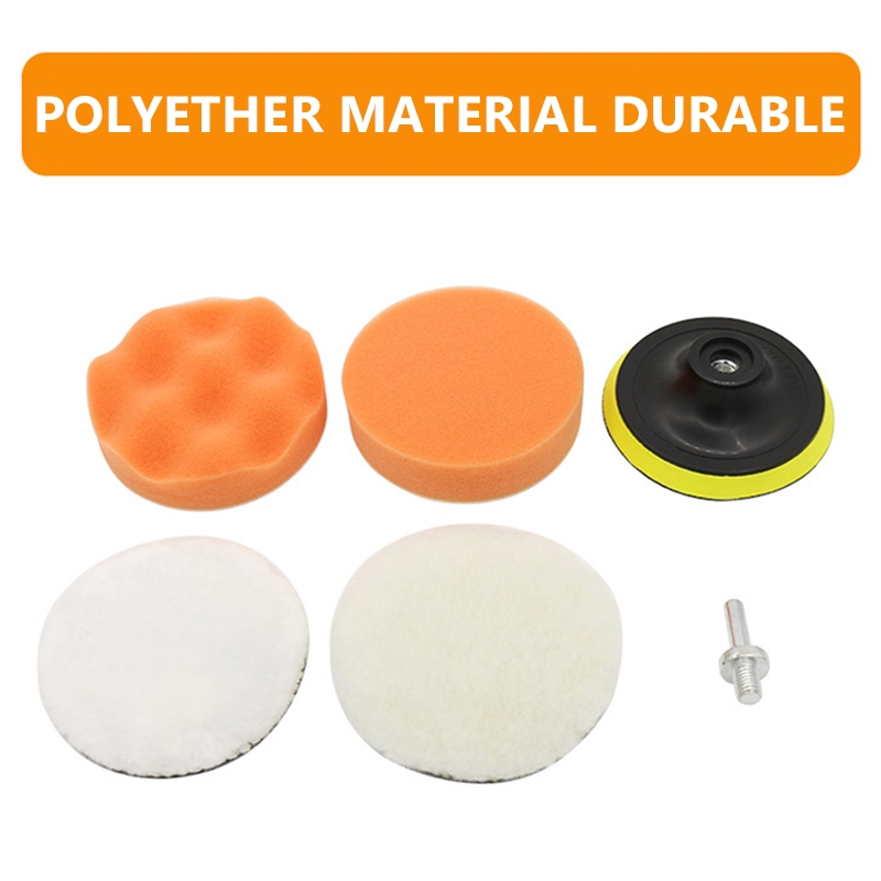 Seametal 6 Chiếc Đánh Bóng Miếng Bọt Biển Bộ Đĩa Đánh Bóng Ô Tô Tự Động Đánh Bóng Sáp Bọt Biển Máy Đánh Bóng Xe Máy Khoan Adapter Dụng Cụ Vệ Sinh