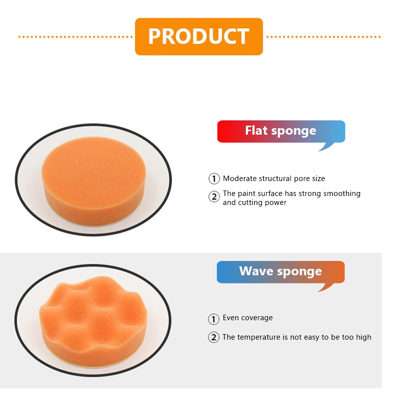Seametal 6 Chiếc Đánh Bóng Miếng Bọt Biển Bộ Đĩa Đánh Bóng Ô Tô Tự Động Đánh Bóng Sáp Bọt Biển Máy Đánh Bóng Xe Máy Khoan Adapter Dụng Cụ Vệ Sinh