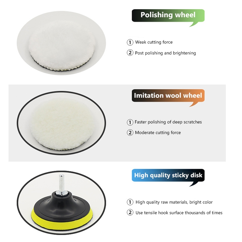 Seametal 6 Chiếc Đánh Bóng Miếng Bọt Biển Bộ Đĩa Đánh Bóng Ô Tô Tự Động Đánh Bóng Sáp Bọt Biển Máy Đánh Bóng Xe Máy Khoan Adapter Dụng Cụ Vệ Sinh