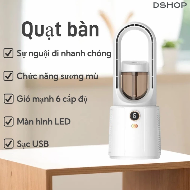 quạt để bàn, quạt hơi nước ,quạt mini để bàn,quạt mini tích điện,quạt có đèn,quạt mini có đèn