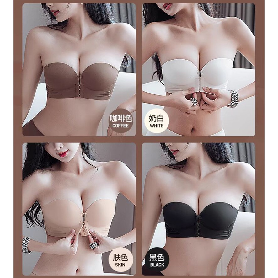 Áo ngực nữ thời trang cài trước, mút dày, dành cho ngực nhỏ, không dây, mềm mại, nâng đẩy, đồ lót nữ