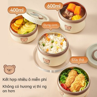Cốc đựng canh, bình ủ cháo inox 304 loại mới giữ nhiệt cực lâu tặng kèm muỗng an toàn vệ sinh Stainless steel thermal pot【Chiosala12】