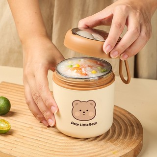 Cốc đựng canh, bình ủ cháo inox 304 loại mới giữ nhiệt cực lâu tặng kèm muỗng an toàn vệ sinh Stainless steel thermal pot【Chiosala12】