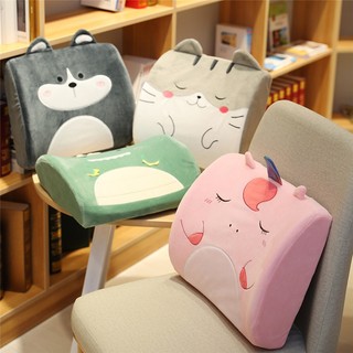 Gối Tựa Lưng Đệm Lót Ghế Văn Phòng Đai Cài Hoạt Hình Backrest Pillow【Chiosala12】