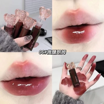 Son Tint Bóng， Bóng GEGE BEAR/HERORANGE Dưỡng Ẩm Hương Trái Cây 3D Lâu Trôi Tiện Dụng son nội địa trung/Son Bóng Nước Gegebear Hiệu Ứng Gương Màu Trắng Trơn Dễ Thương Giá Rẻ Cho Học Sinh