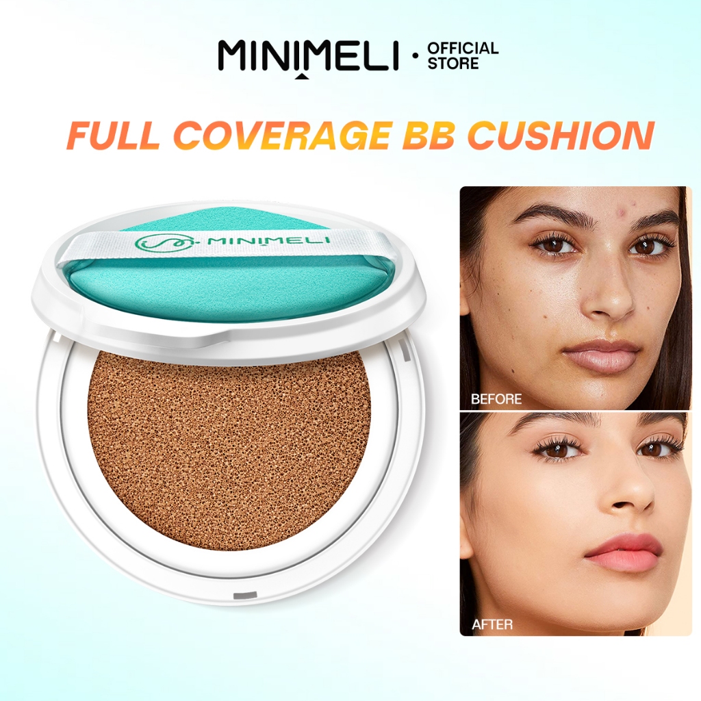 Ảnh Minimeli BB Cushion Refill Full Cover Lỗ hổng Kem chống nắng Trang điểm mặt với Air Cushion Puff 1