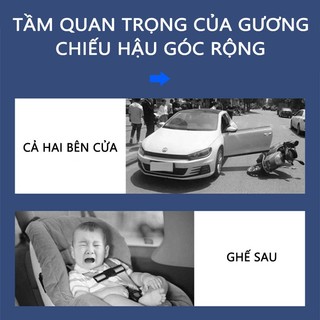 Kính chiếu hậu SEAMETAL góc rộng chống chói cho xe hơi