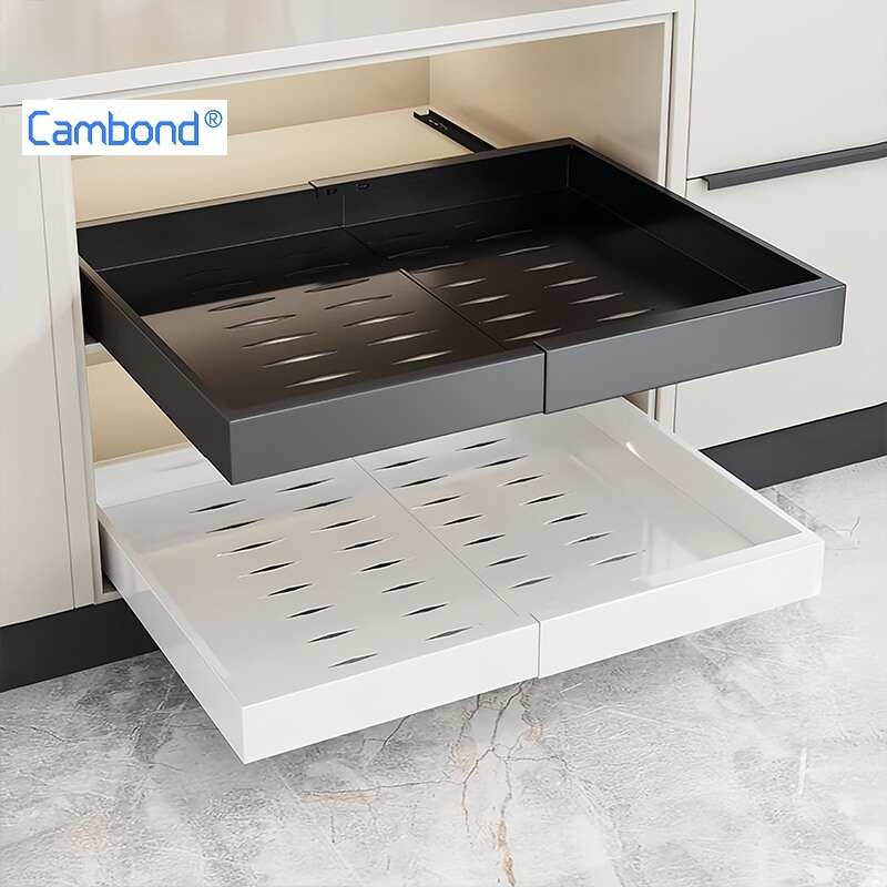 Cambond Giá Đựng Đồ Nhà Bếp Có Thể Điều Chỉnh, Có Thanh Trượt Giỏ Kéo Dưới Bồn Rửa Loại Ngăn Kéo Khay Đựng Hộp Gia Vị