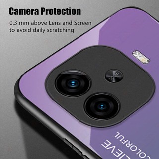 Ốp lưng kính cường lực nhiều màu cho VIVO iQOO Z9 5G / Z9 Turbo / Z9 Turbo+ / Z9 Turbo Plus, lưng cứng viền mềm SLS01