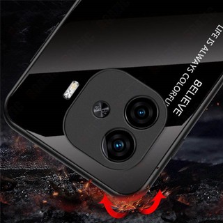 Ốp lưng kính cường lực nhiều màu cho VIVO iQOO Z9 5G / Z9 Turbo / Z9 Turbo+ / Z9 Turbo Plus, lưng cứng viền mềm SLS01